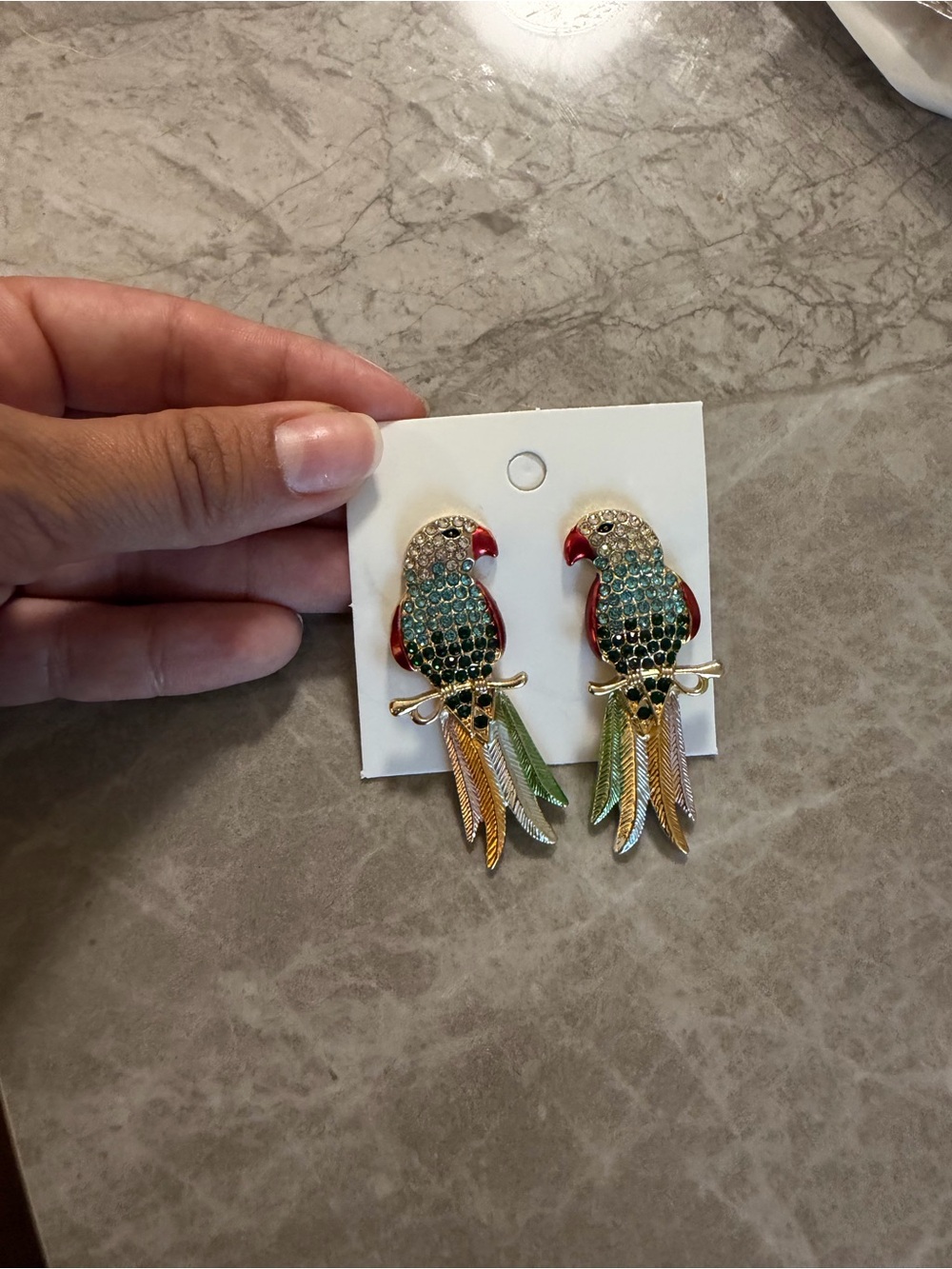 Green & Gold Parrot Earring